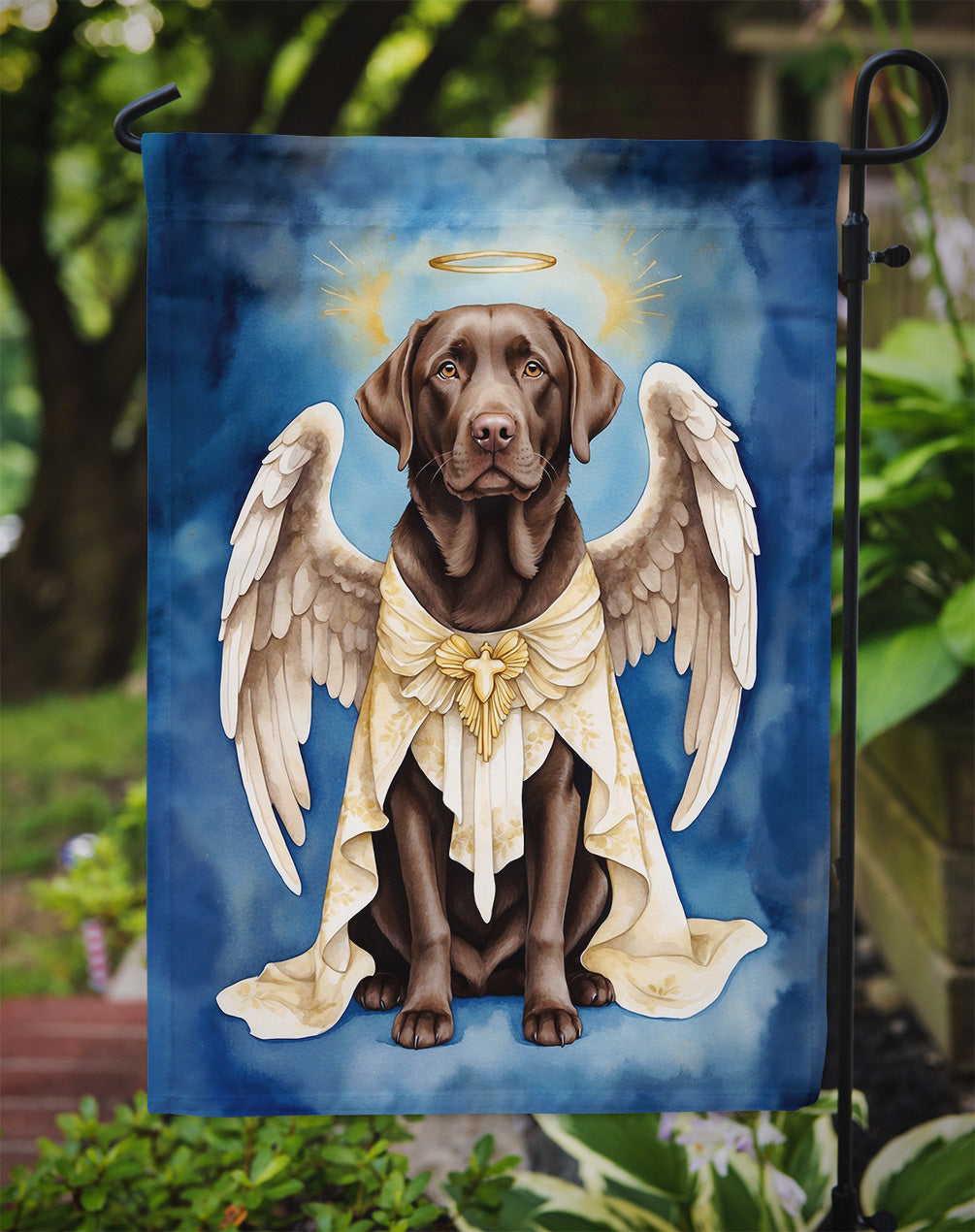 Chocolate Labrador Retriever My Angel Garden Flag