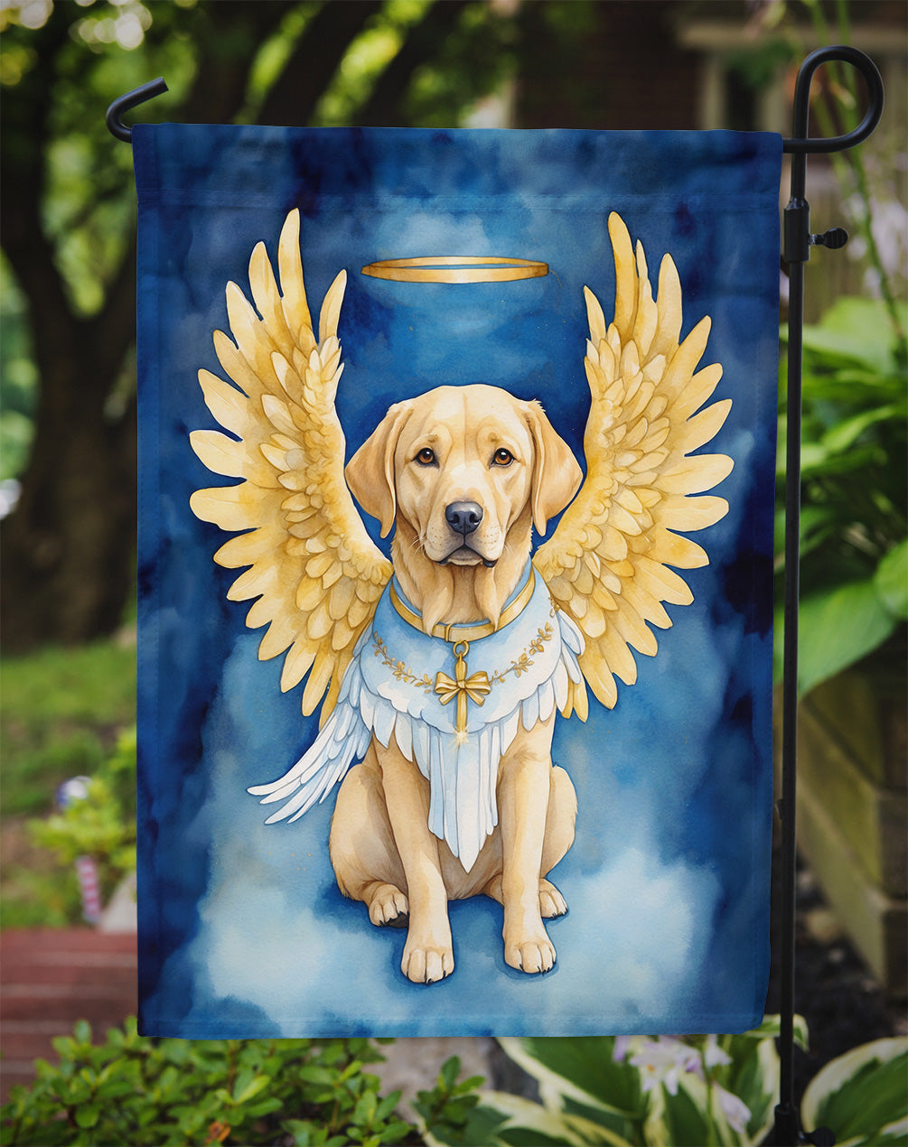 Yellow Chocolate Labrador Retriever My Angel Garden Flag