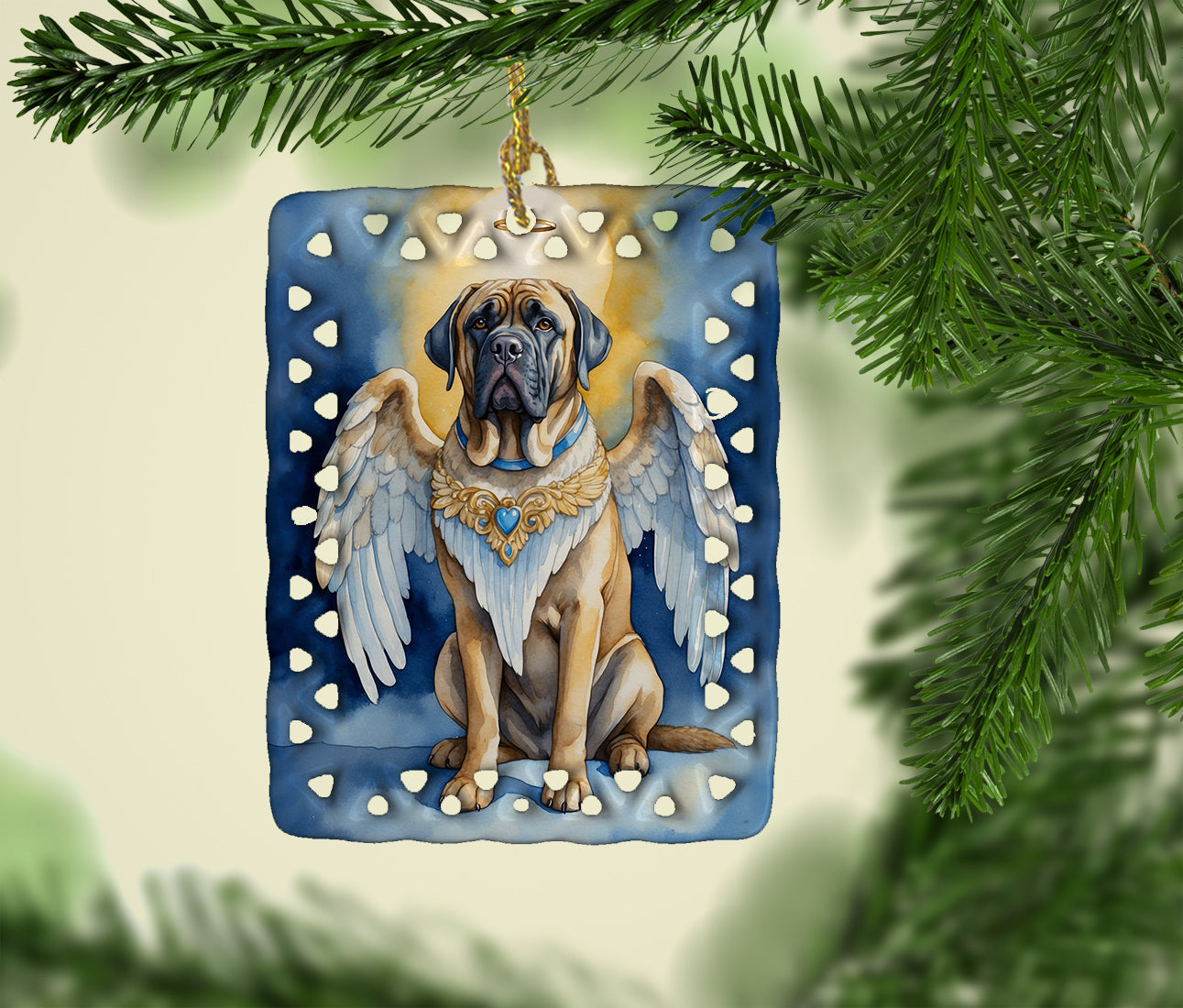 Mastiff My Angel Porcelain Ornament