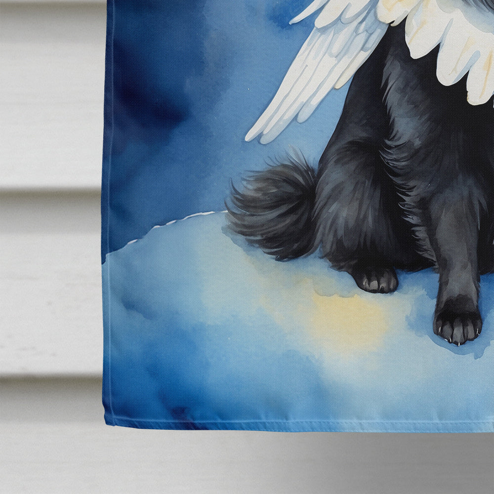 Black Pomeranian My Angel House Flag