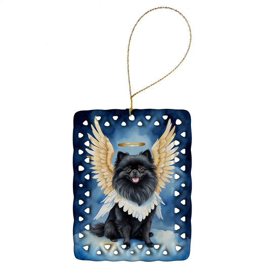 Buy this Black Pomeranian My Angel Porcelain Ornament