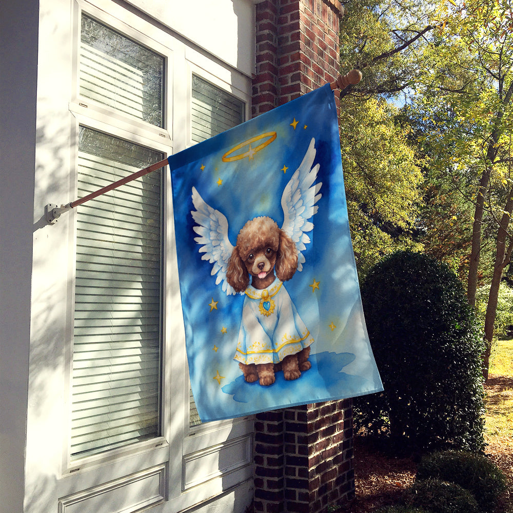 Chocolate Poodle My Angel House Flag