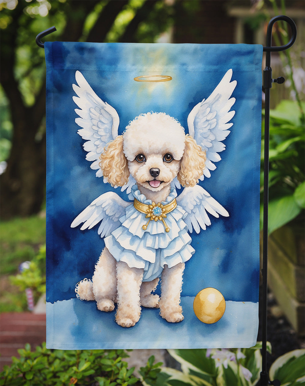 Poodle My Angel Garden Flag