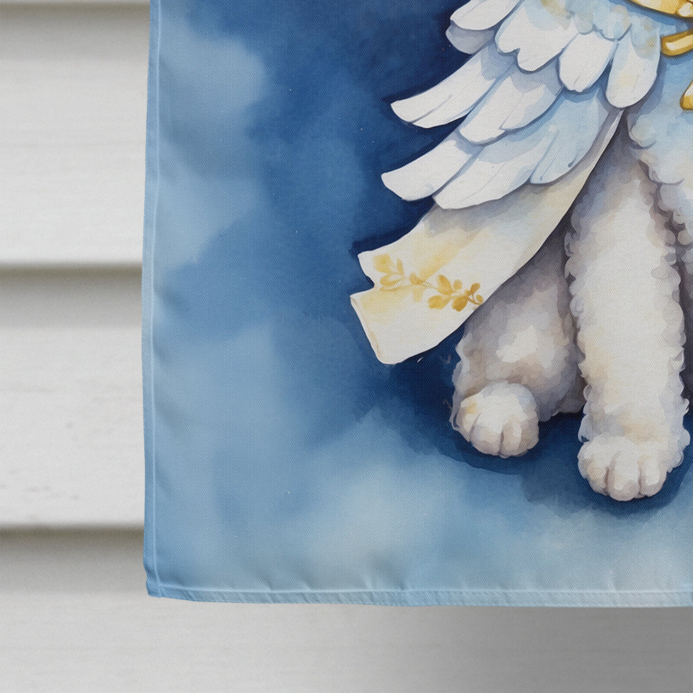 White Poodle My Angel House Flag