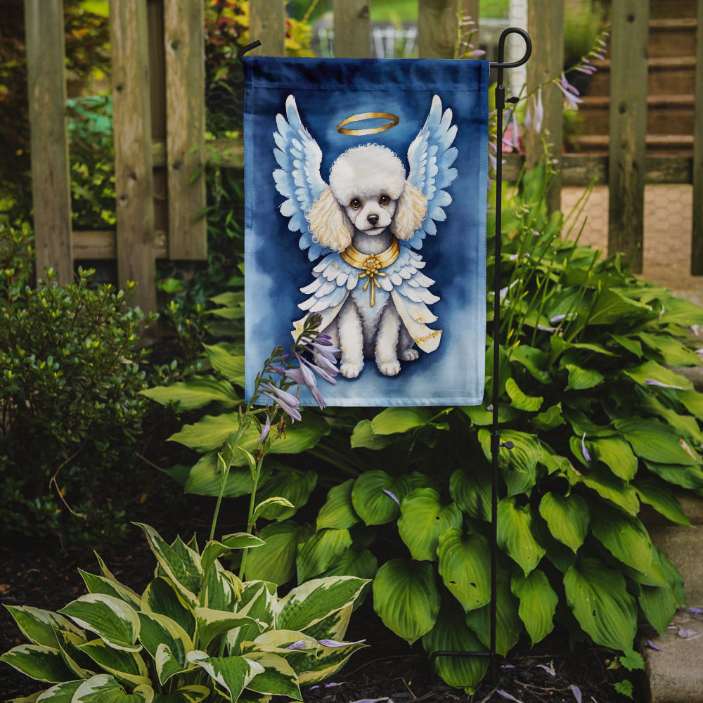 White Poodle My Angel Garden Flag