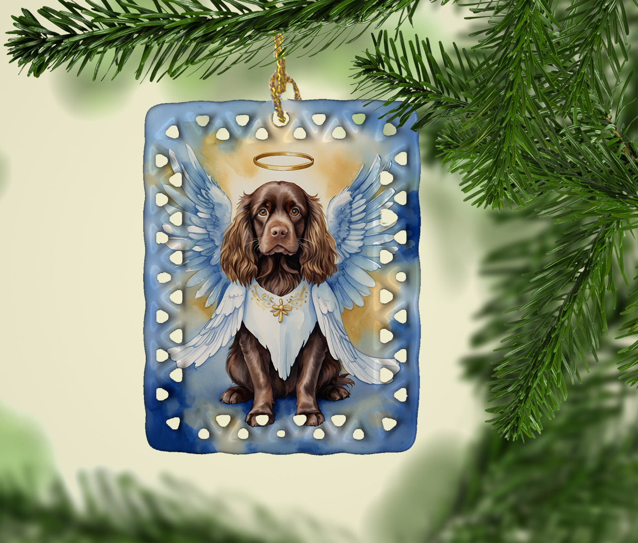 Sussex Spaniel My Angel Porcelain Ornament