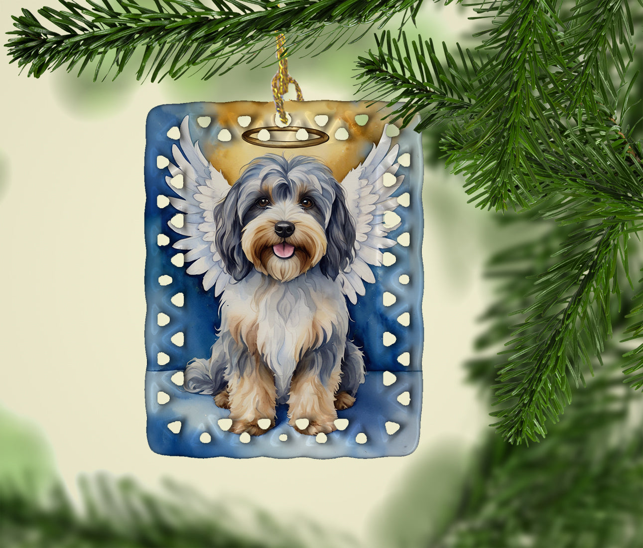 Tibetan Terrier My Angel Porcelain Ornament