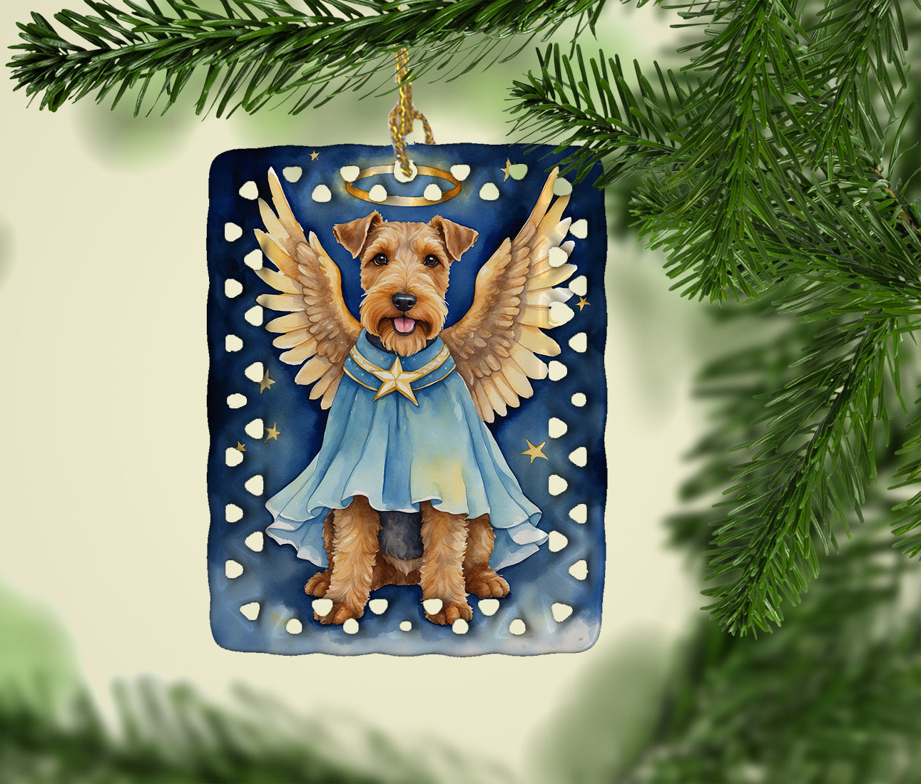 Welsh Terrier My Angel Porcelain Ornament