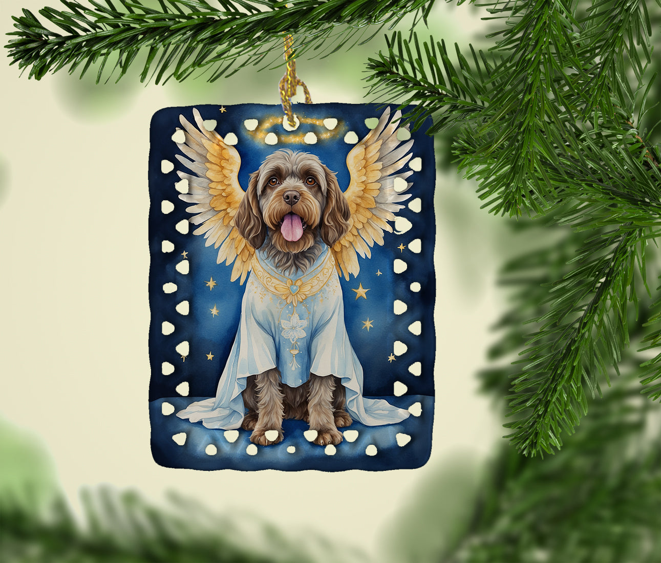 Wirehaired Pointing Griffon My Angel Porcelain Ornament