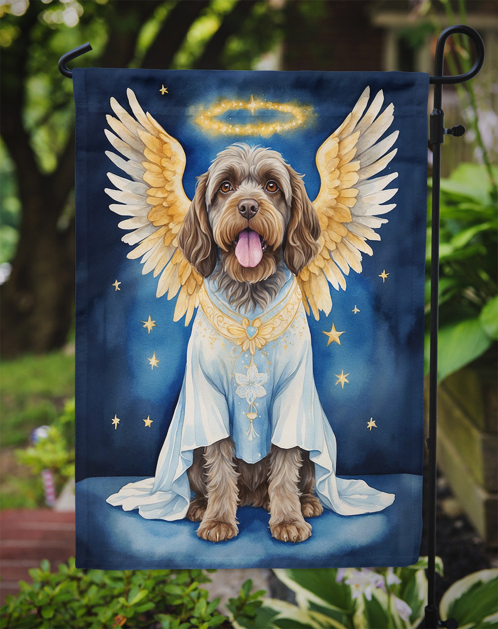 Wirehaired Pointing Griffon My Angel Garden Flag