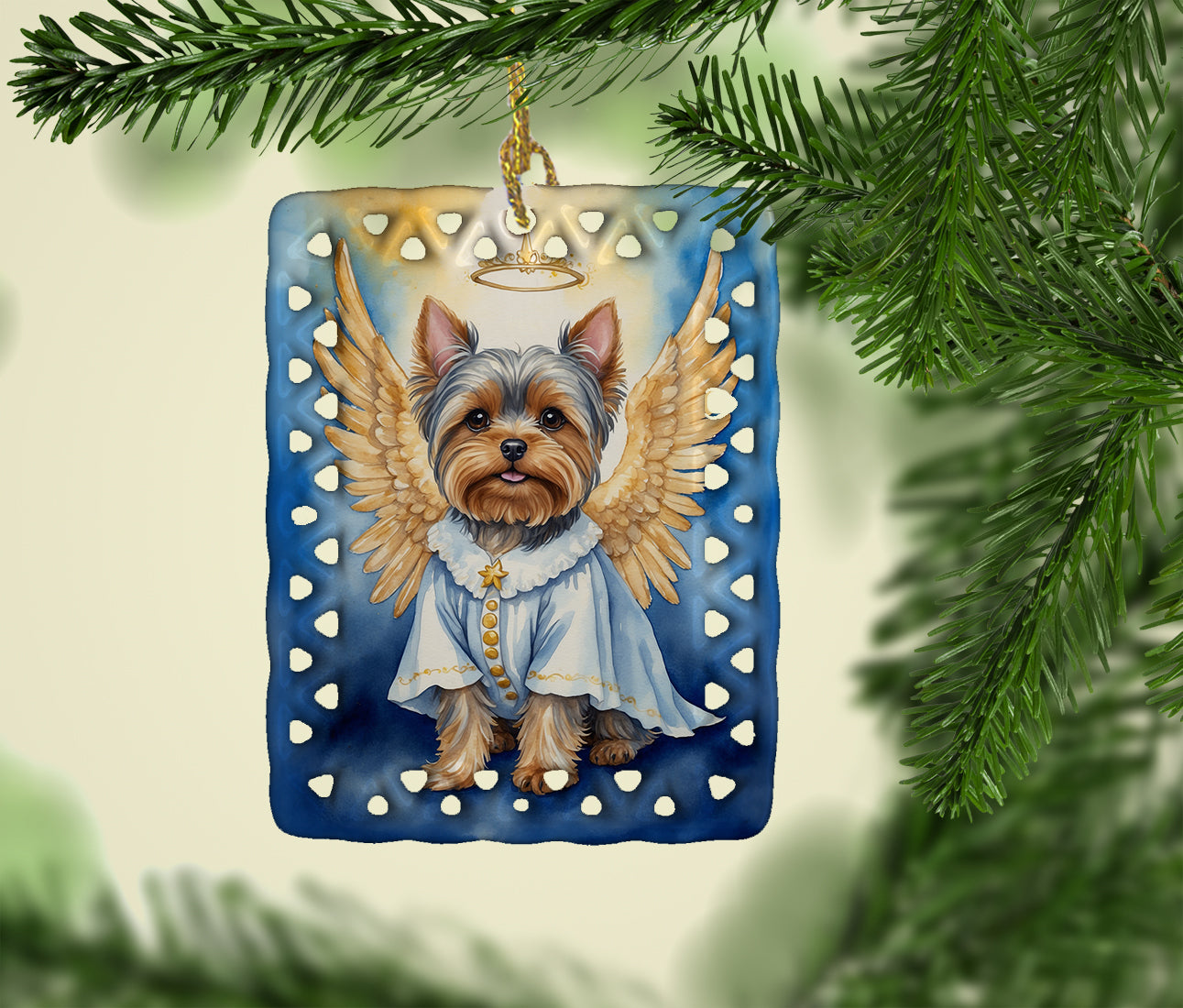 Yorkshire Terrier My Angel Porcelain Ornament