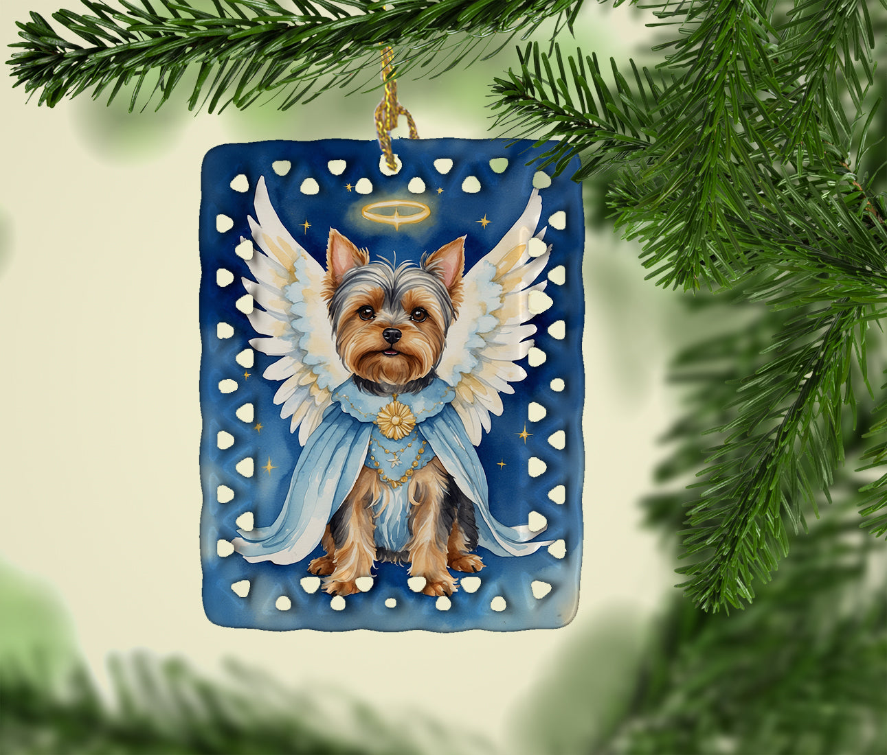 Yorkshire Terrier My Angel Porcelain Ornament