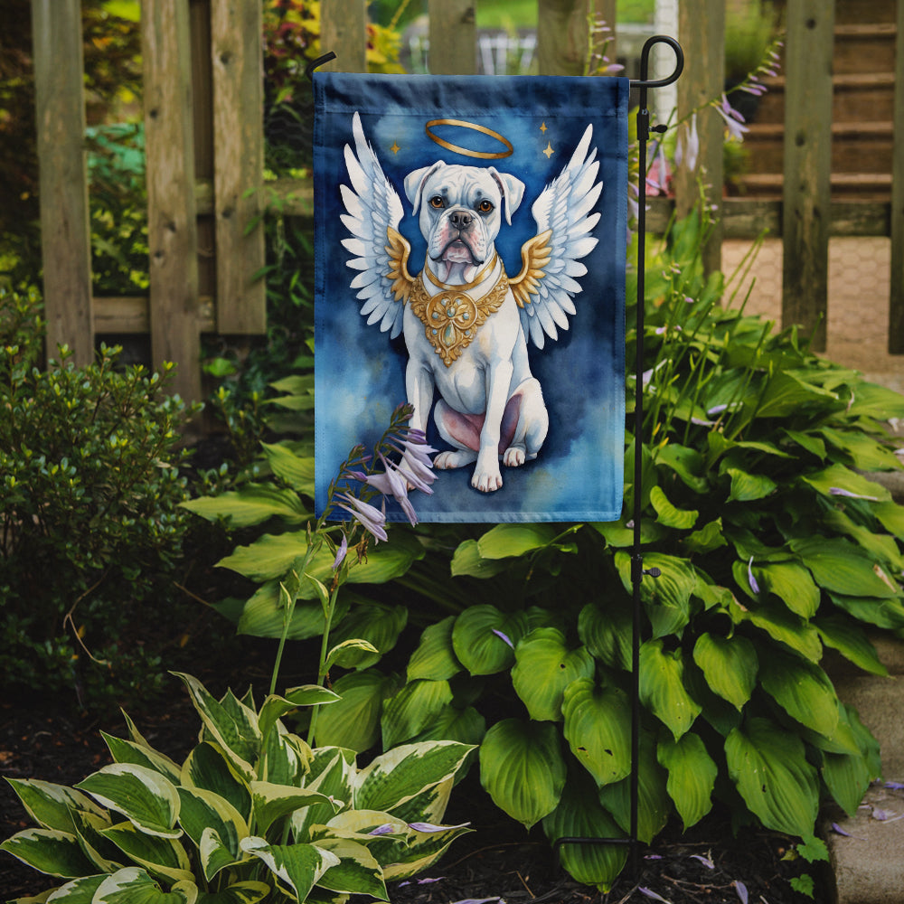 White Boxer My Angel Garden Flag