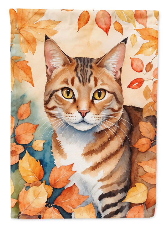 Buy this Aegean Cat in Fall Leaves Garden Flag