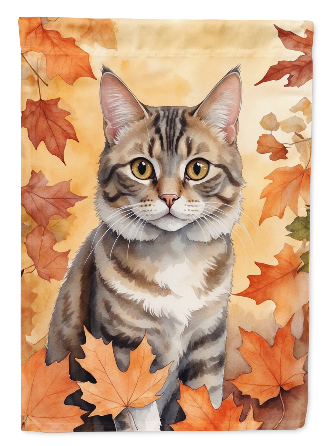 Buy this American Bobtail Cat in Fall Leaves House Flag