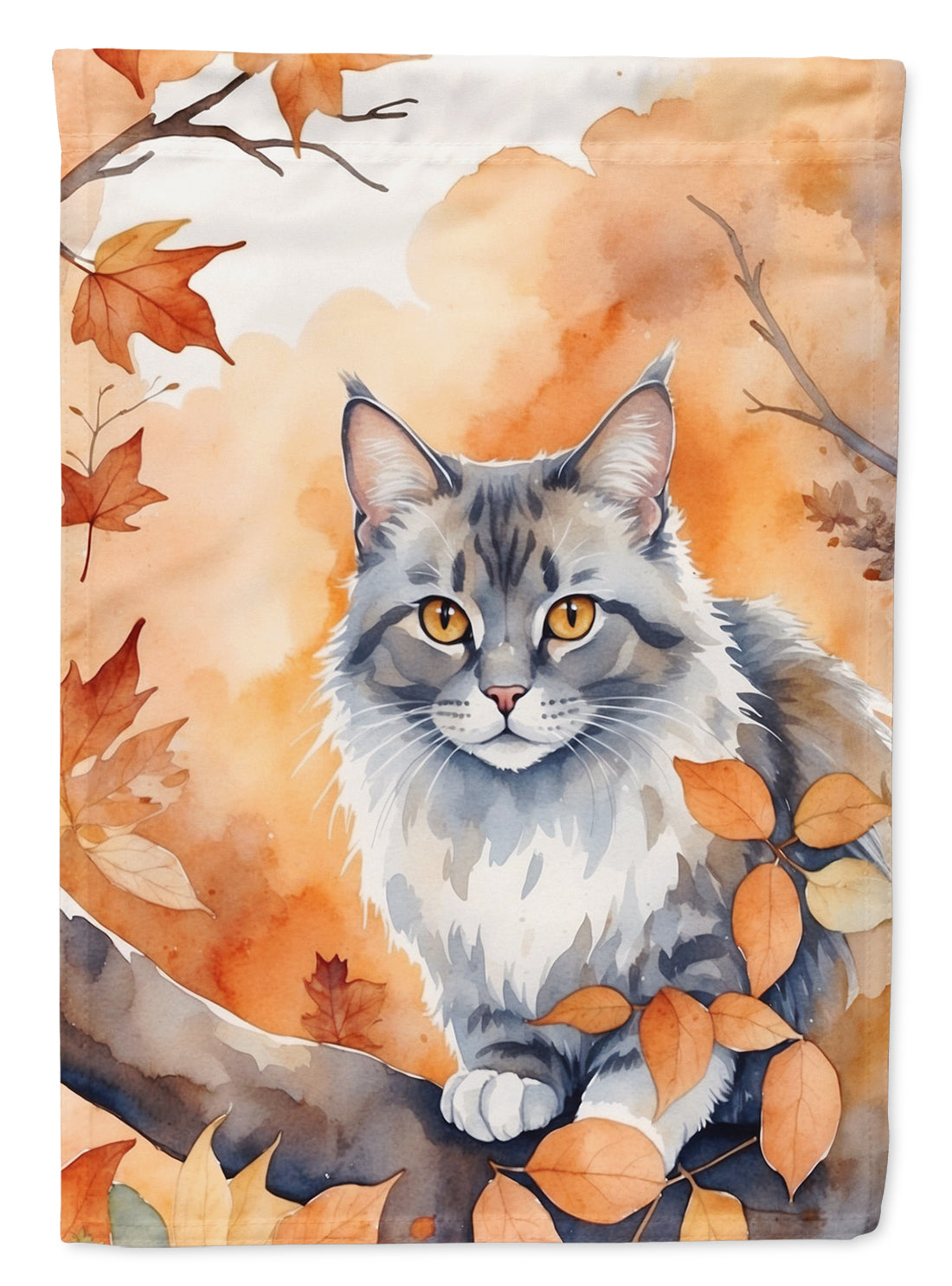 Buy this Australian Mist Cat in Fall Leaves House Flag