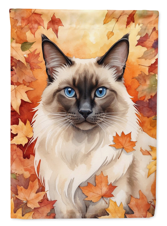 Buy this Balinese Cat in Fall Leaves Garden Flag