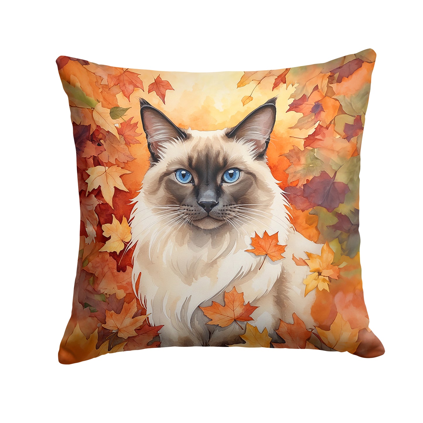 Buy this Balinese Cat in Fall Leaves Throw Pillow