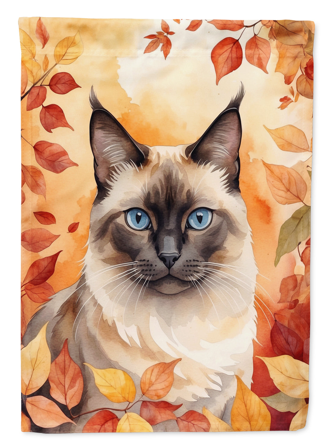 Buy this Birman Cat in Fall Leaves Garden Flag