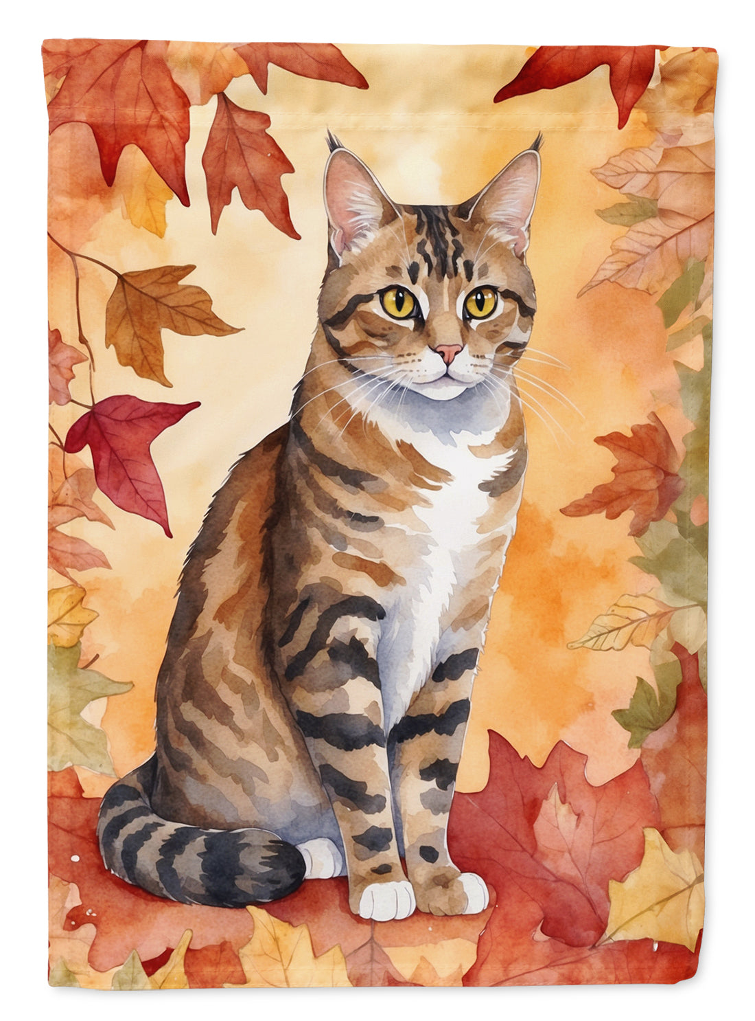 Buy this California Spangled Cat in Fall Leaves Garden Flag