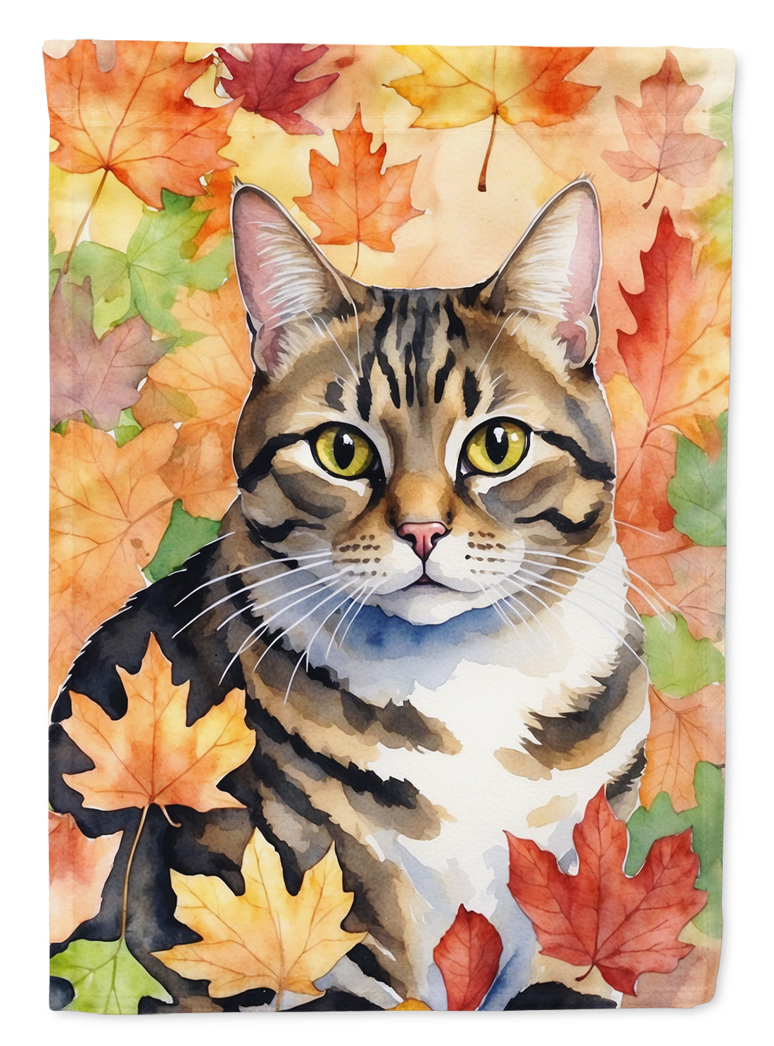 Buy this California Spangled Cat in Fall Leaves House Flag