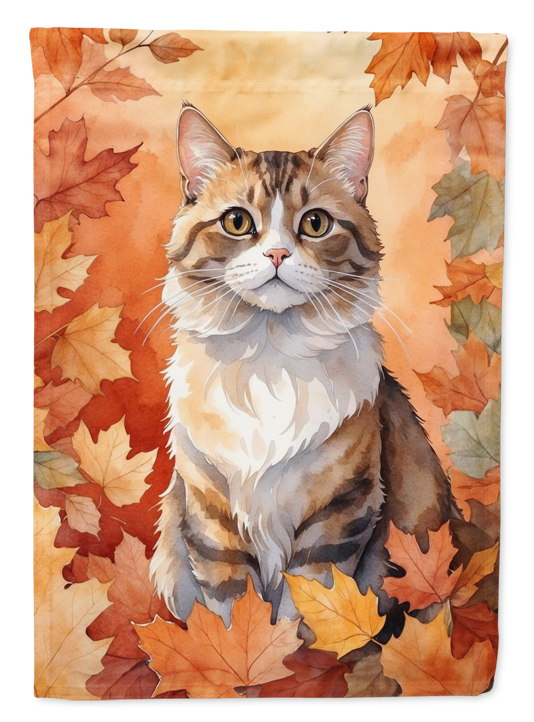Buy this Chantilly Tiffany Cat in Fall Leaves Garden Flag