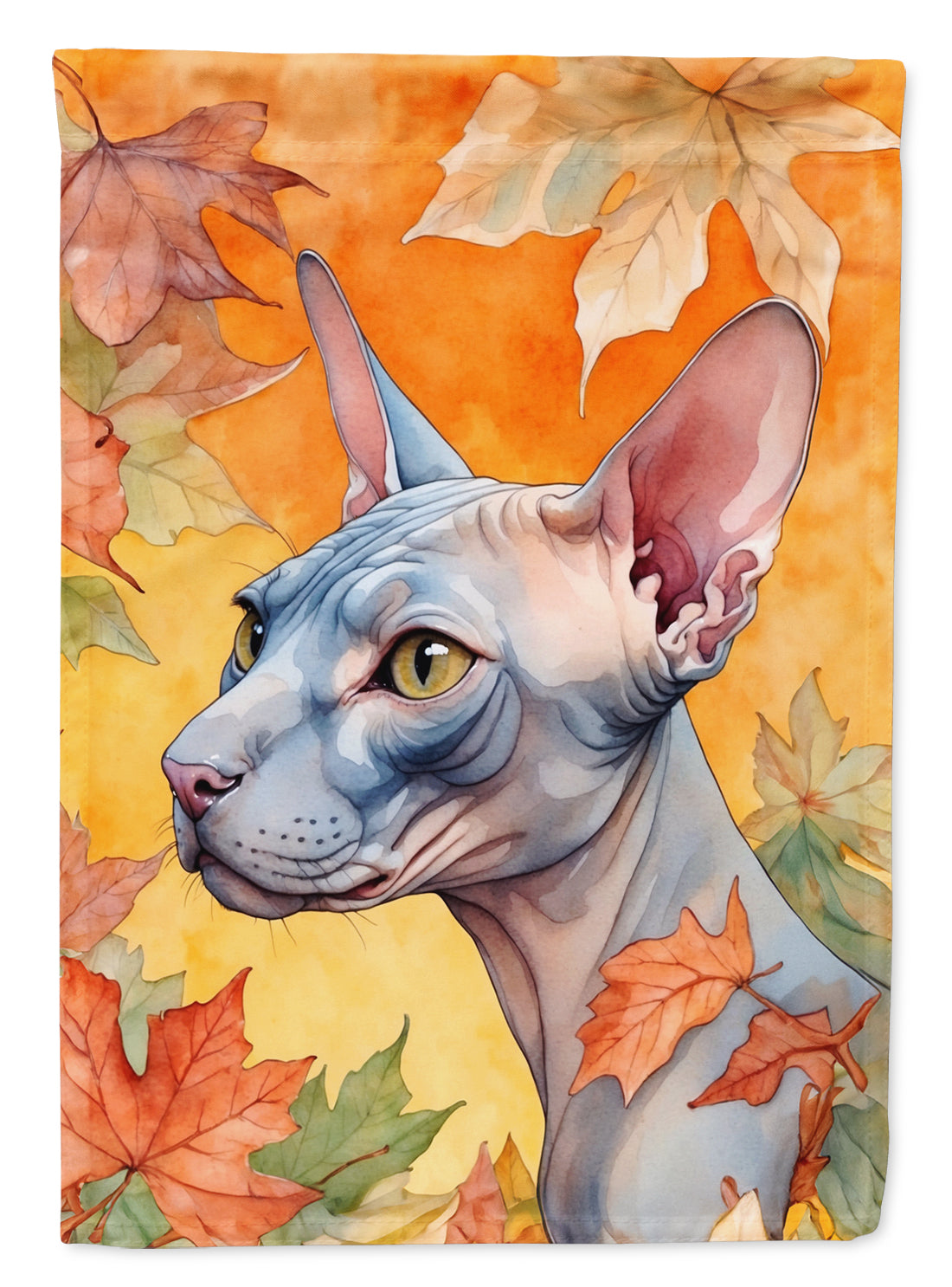 Buy this Donskoy Don Sphynx Cat in Fall Leaves Garden Flag