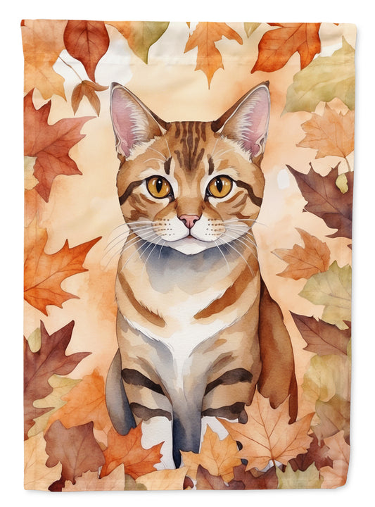 Buy this German Rex Cat in Fall Leaves Garden Flag