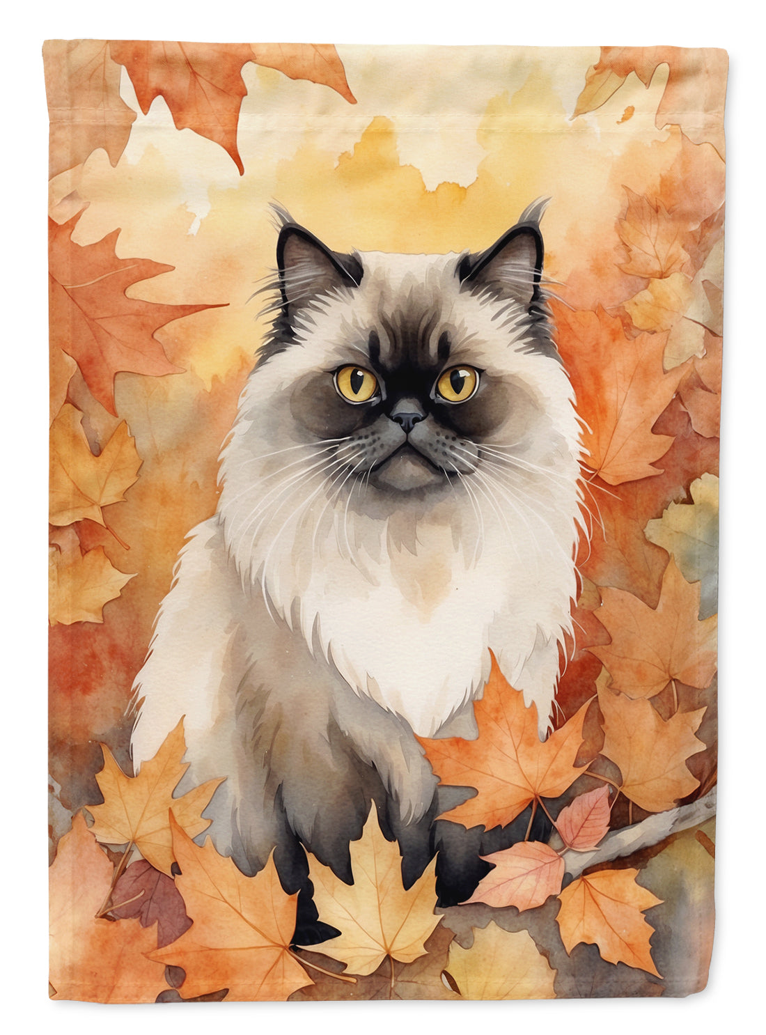 Buy this Himalayan Cat in Fall Leaves Garden Flag