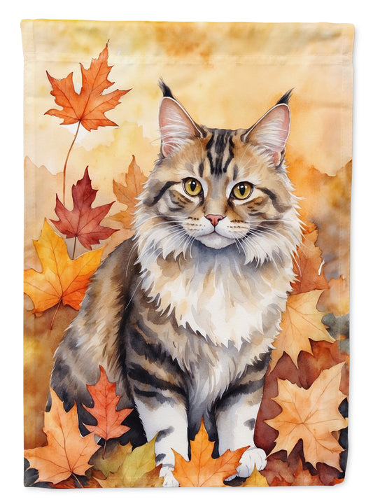 Buy this Kurilian Bobtail Cat in Fall Leaves Garden Flag
