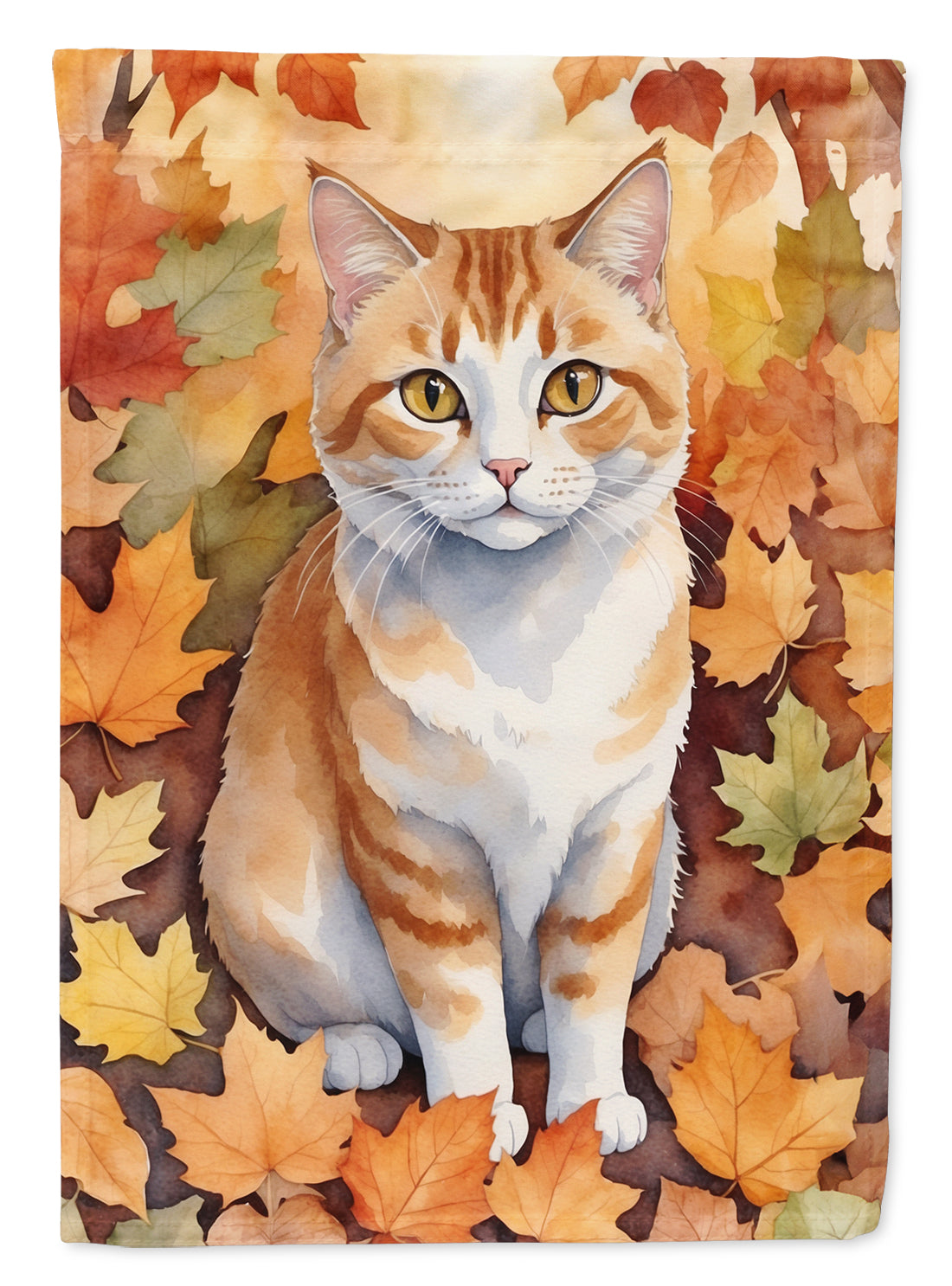 Buy this Manx Cat in Fall Leaves House Flag