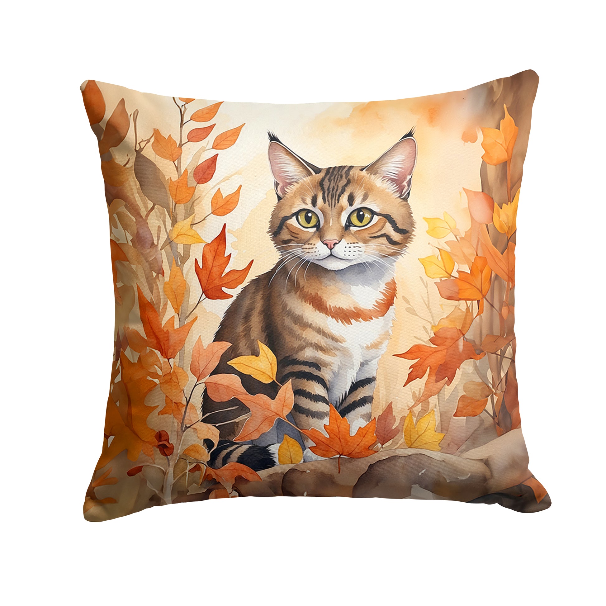 Buy this Owyhee Bob Cat in Fall Leaves Throw Pillow