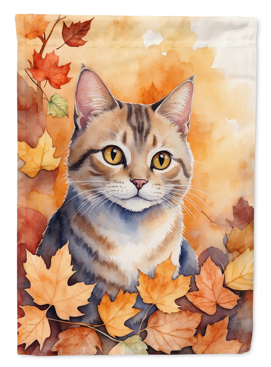 Buy this Raas Cat in Fall Leaves House Flag