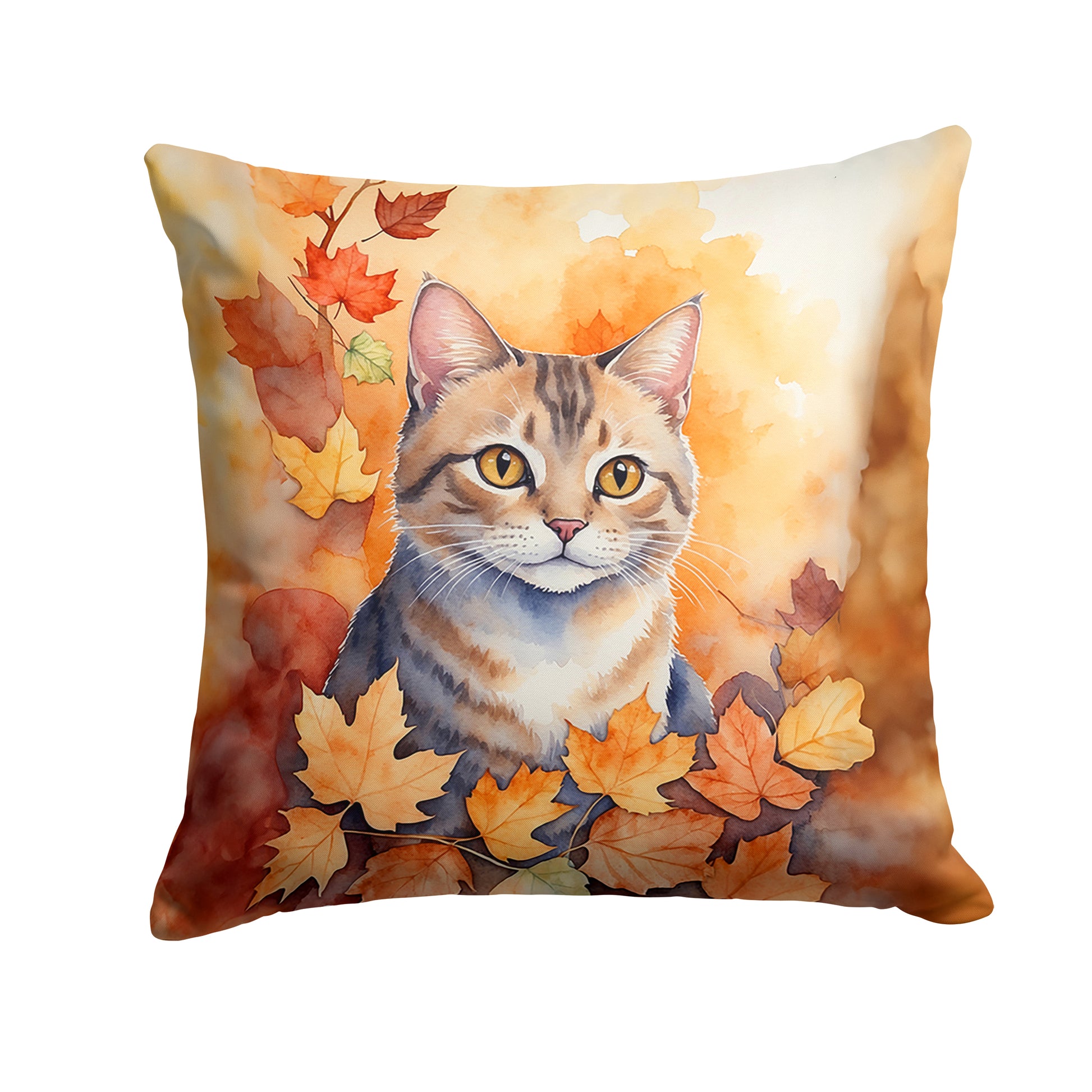 Buy this Raas Cat in Fall Leaves Throw Pillow