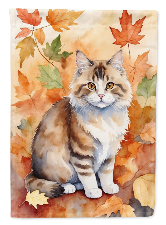 Buy this Ragamuffin Cat in Fall Leaves Garden Flag