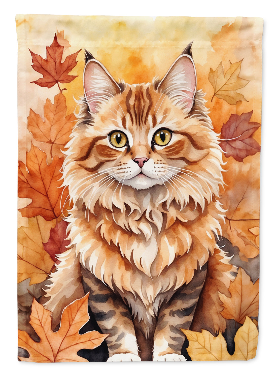 Buy this Skookum Cat in Fall Leaves Garden Flag
