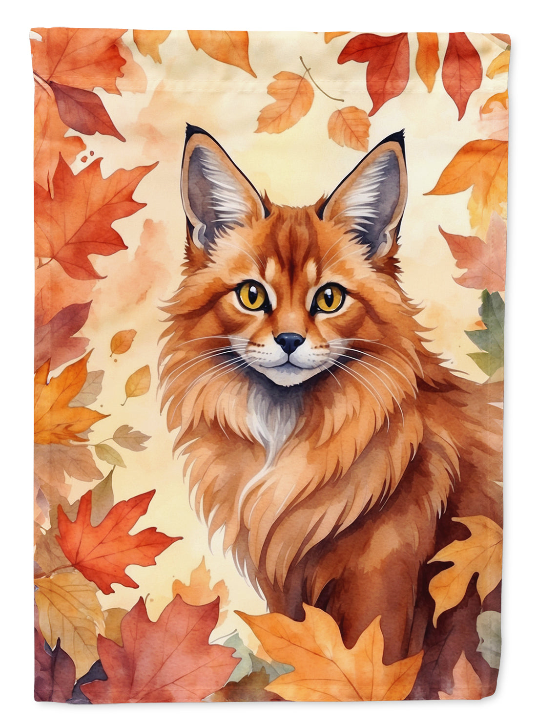 Buy this Somali Cat in Fall Leaves House Flag