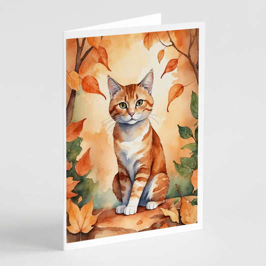 Buy this Suphalak Cat in Fall Leaves Greeting Cards Pack of 8