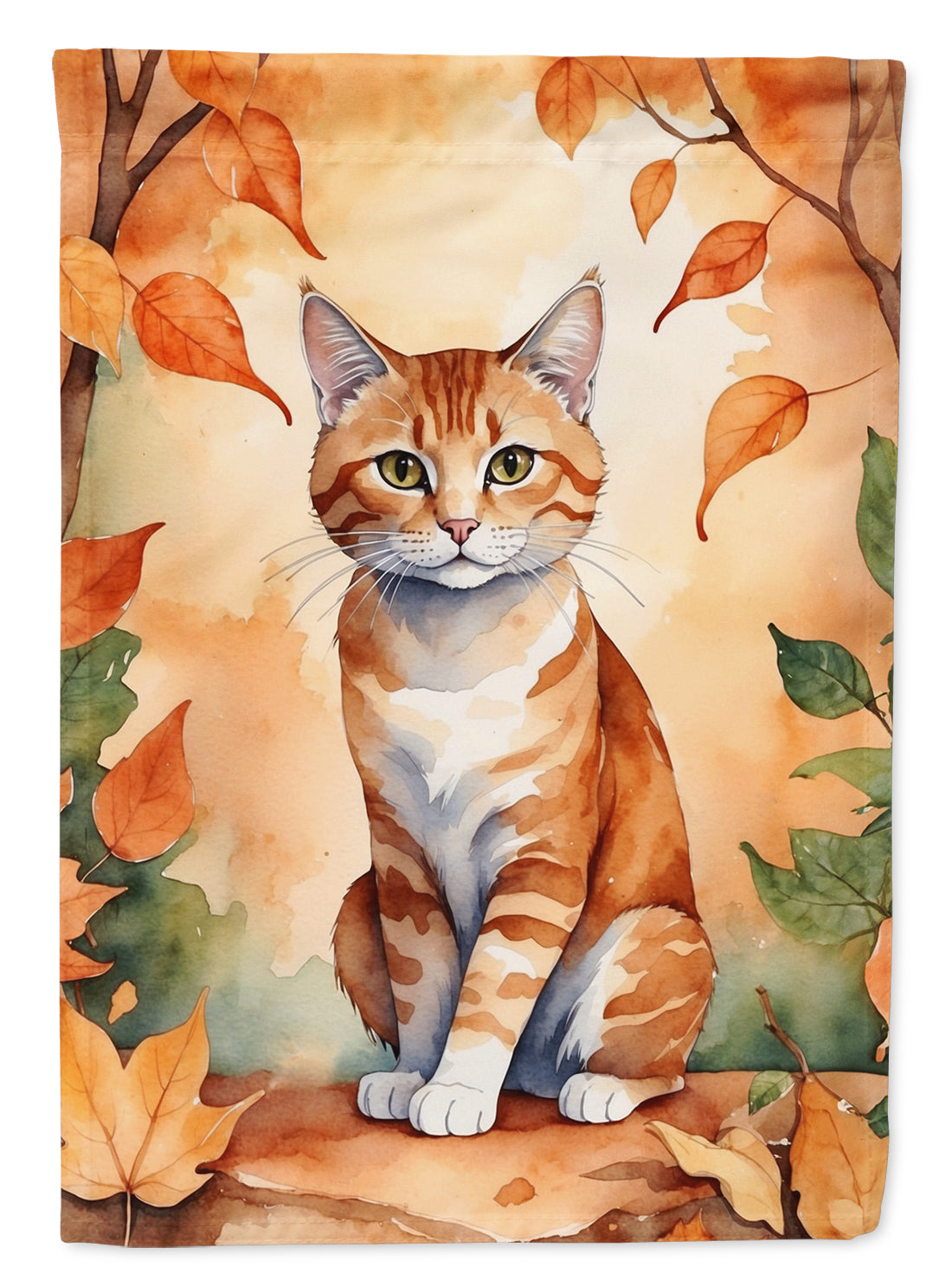 Buy this Suphalak Cat in Fall Leaves Garden Flag
