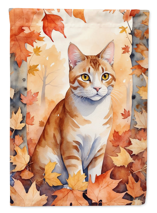 Buy this Ural Rex Cat in Fall Leaves Garden Flag