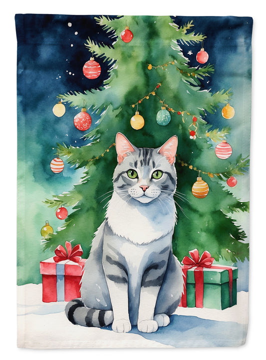 Buy this Aegean Cat By the Christmas Tree Garden Flag