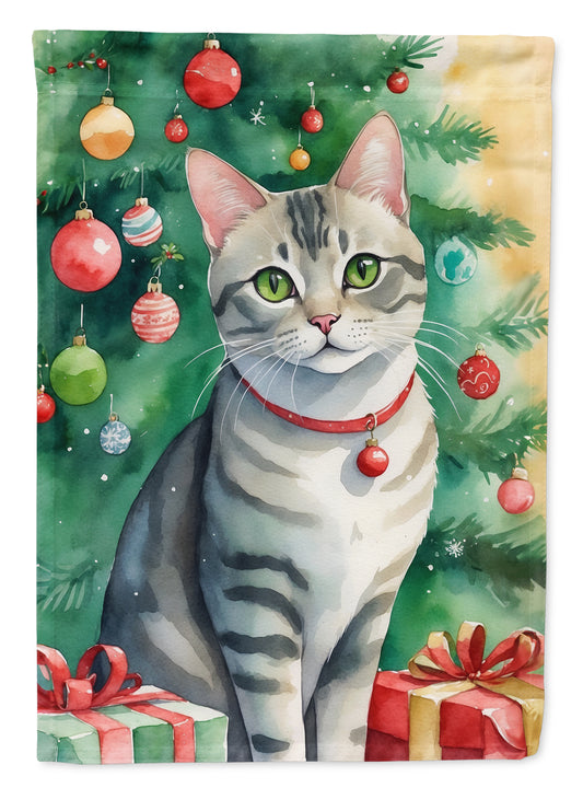 Buy this Asian Cat By the Christmas Tree House Flag