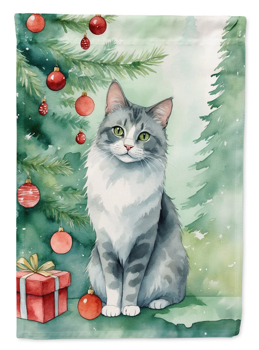 Buy this Australian Mist Cat By the Christmas Tree House Flag