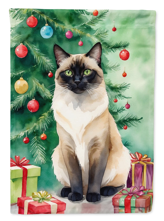 Buy this Birman Cat By the Christmas Tree House Flag