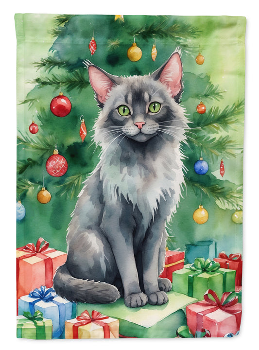 Buy this Lykoi Cat By the Christmas Tree House Flag