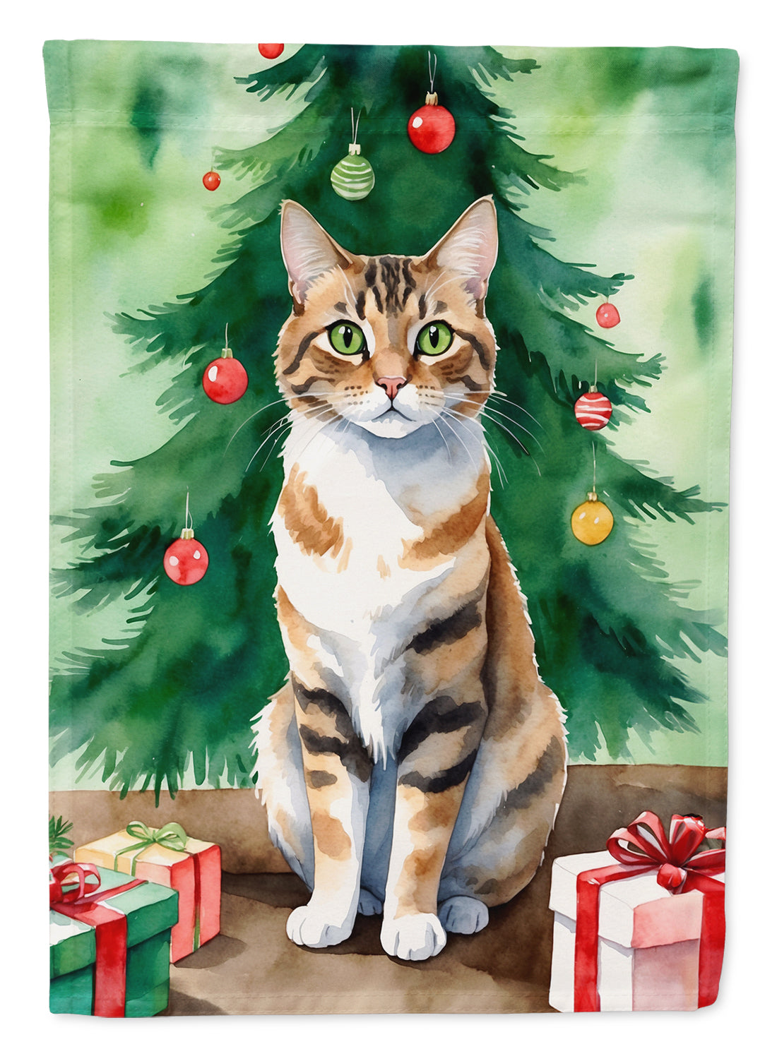 Buy this Owyhee Bob Cat By the Christmas Tree Garden Flag