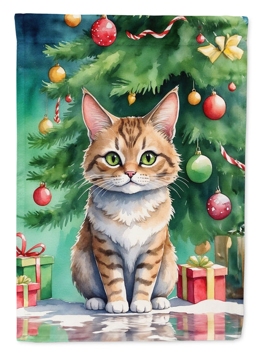 Buy this Pixie Bob Cat By the Christmas Tree House Flag