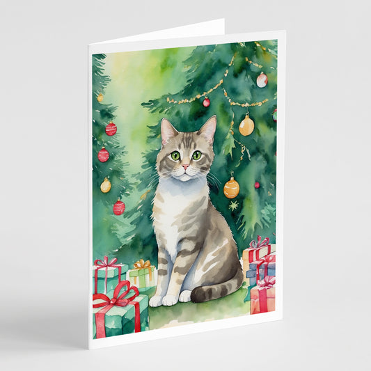 Buy this Pudelkatze Cat By the Christmas Tree Greeting Cards Pack of 8