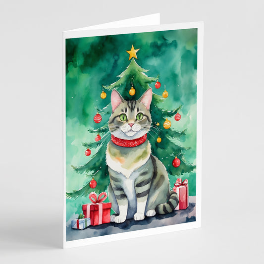 Buy this Raas Cat By the Christmas Tree Greeting Cards Pack of 8