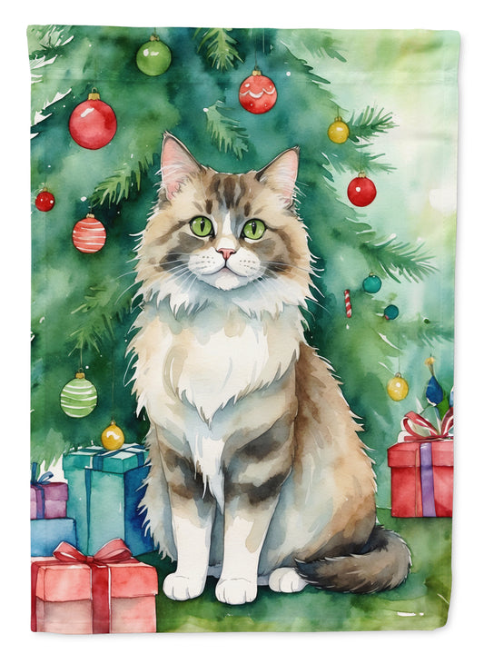 Buy this Ragamuffin Cat By the Christmas Tree House Flag